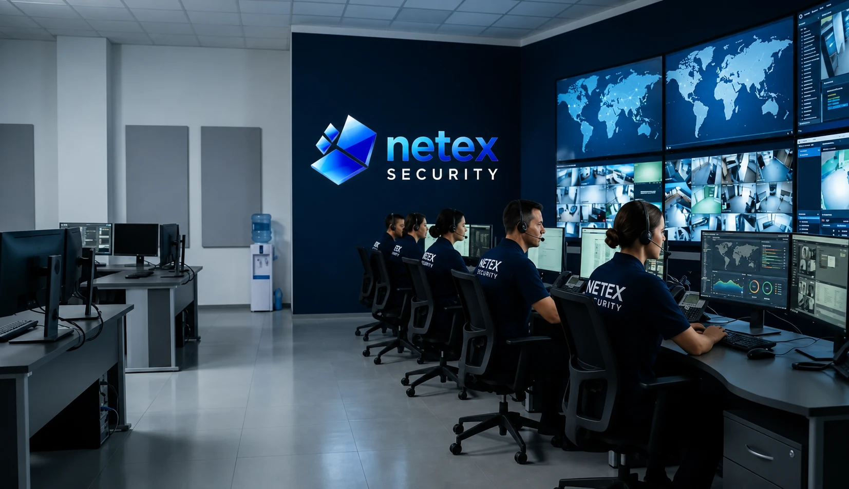 Netex Security monitoring operators watching live camera feeds